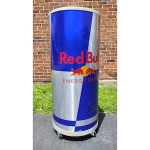 Red Bull Energy Drink Can Display Fridge Cooler Wheeled Ice Chest