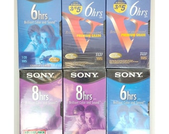ソニー/マクセル製VHSブランクビデオカセットテープ（新品未開封、T