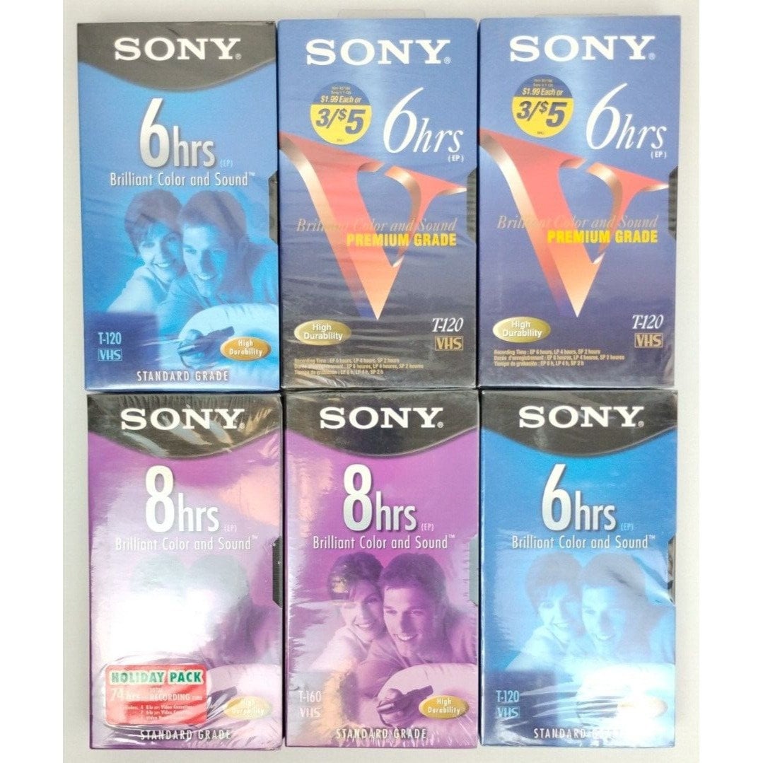 Nastri VHS registrabili di qualità premium Maxell T120 da 6 ore, NUOVI, lotto di 4 - Italia