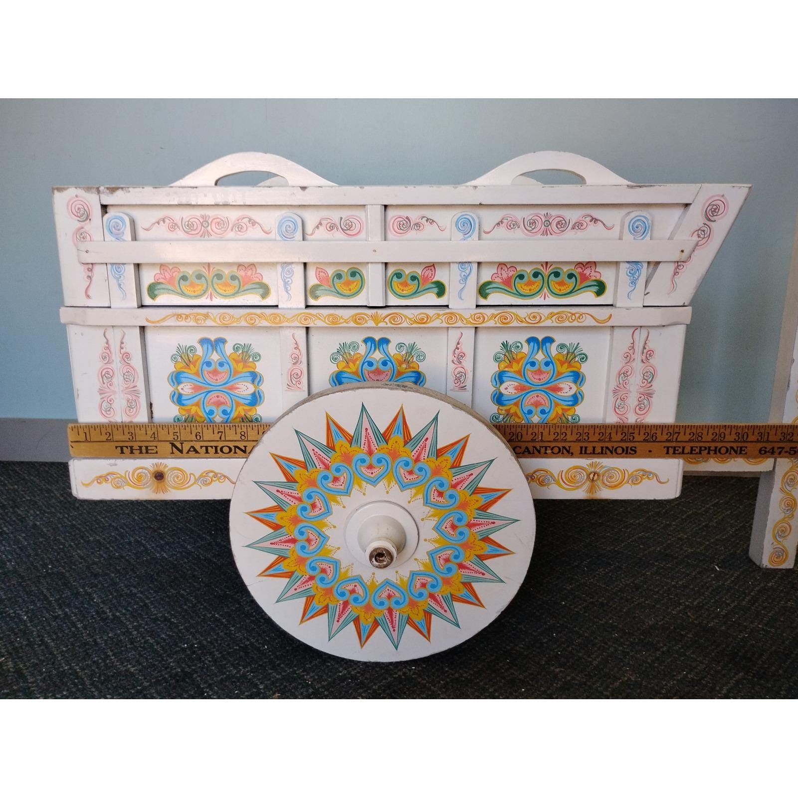 Vintage Joaquin Chaverri Sarchi Costa Rica Hand Painted Wooden Ox
