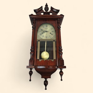 Vintage Winthrop 31 Day Regulator Wall Clock Wood Case Key Wind Parts Repair 31"