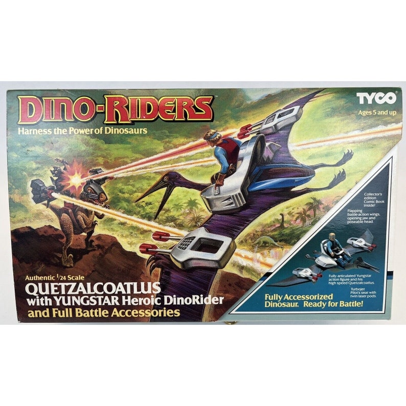 TYCO Dino Riders Quetzalcoatlus & Yungstar New In Open Box With Mini-Comic 1987 image 1