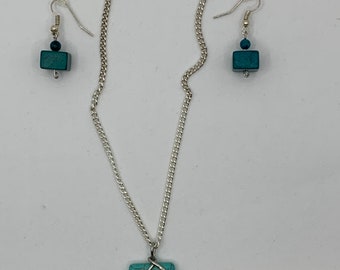 Turquoise necklace & earrings set