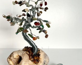 Holiday Gift Tree of life sculpture with Agate Christmas Gift wired tree of life with healing stone tree of life on sale