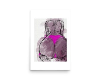 Her No. 03, Wall Art, Erotic Poster, Sexual Illustration, Sex Illustration, Sketch,