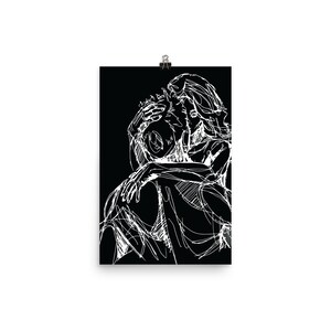 Miłość nr 02, [Czarny, Złamana biel lub Brązowy], Sztuka ścienna, Plakat erotyczny, Ilustracja seksualna, Ilustracja seksu, zdjęcie 2