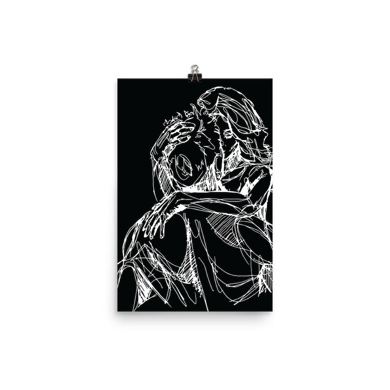 Miłość nr 02, [Czarny, Złamana biel lub Brązowy], Sztuka ścienna, Plakat erotyczny, Ilustracja seksualna, Ilustracja seksu, zdjęcie 2