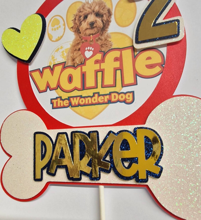 Waffle the Wonder Dog Cake Topper Etsy India