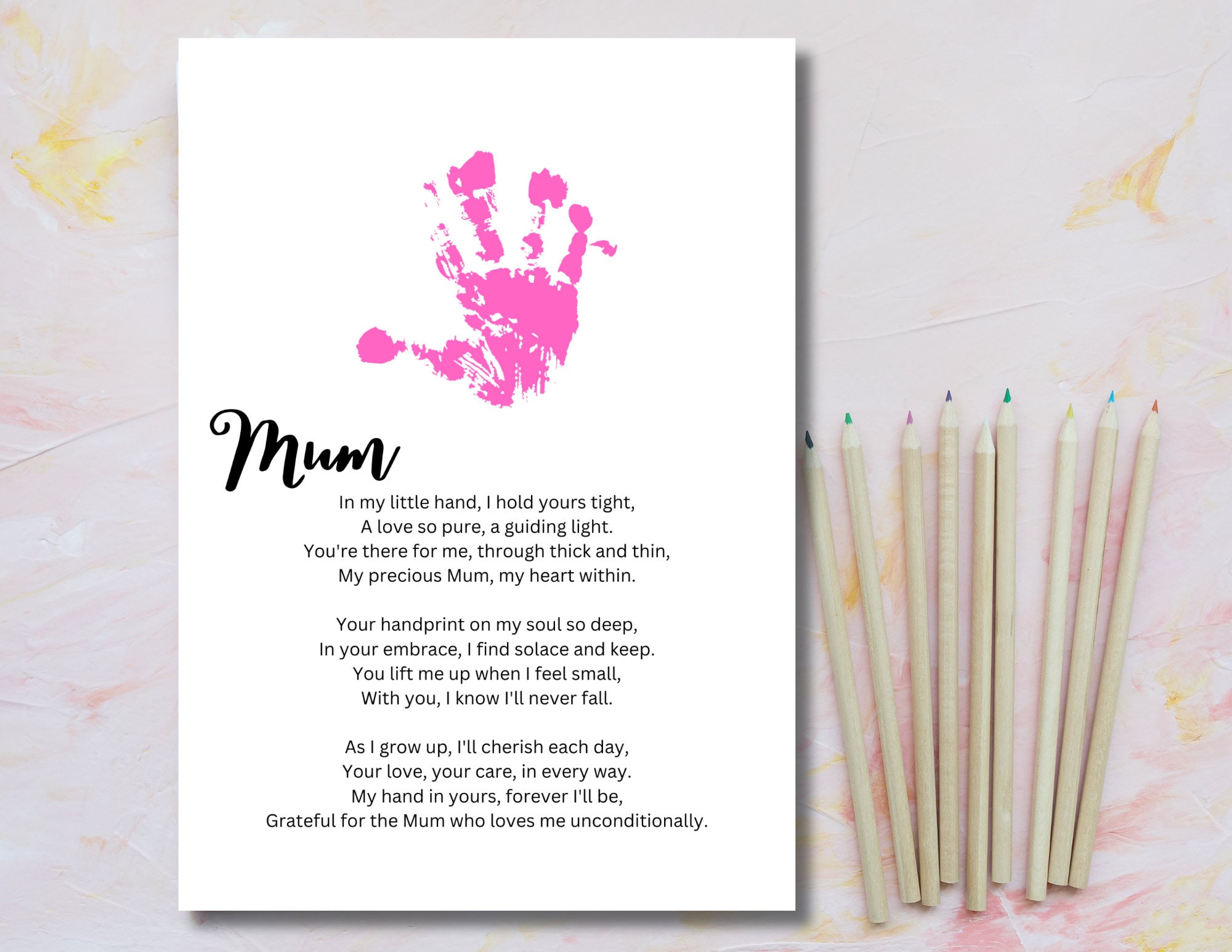 Hand Print Poem for Mum or Mom Printable Add Own Hand Print - Etsy
