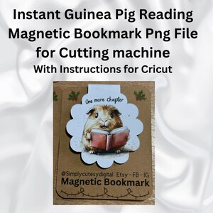 Conejillo de indias instantáneo, plantilla de marcador magnético, máquinas de corte, instrucciones de Cricut incluidas, imprimir y cortar, estilo kawaii, dibujos animados.
