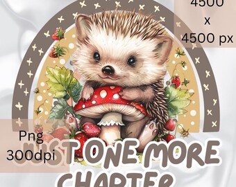 Baby Hedgehog PNG, Strawberries, Mushrooms, Rainbow (Digital Download)