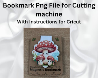 Sofortige magnetische Pilz Lesezeichen Vorlage, für Schneidemaschinen, Cricut Anleitung enthalten, Drucken und Schneiden, Kawaii Stil, Cartoon.