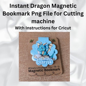 Plantilla de marcador magnético de dragón instantáneo, para máquinas de corte, instrucciones de Cricut incluidas, imprimir y cortar.