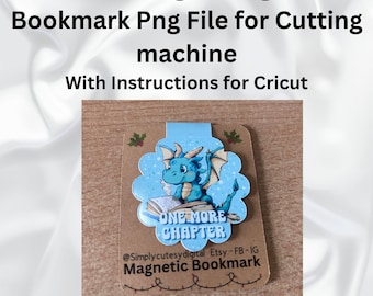 インスタント ドラゴン マグネット ブックマーク テンプレート。カッティング マシン用。Cricut の説明書が付属。印刷してカットできます。