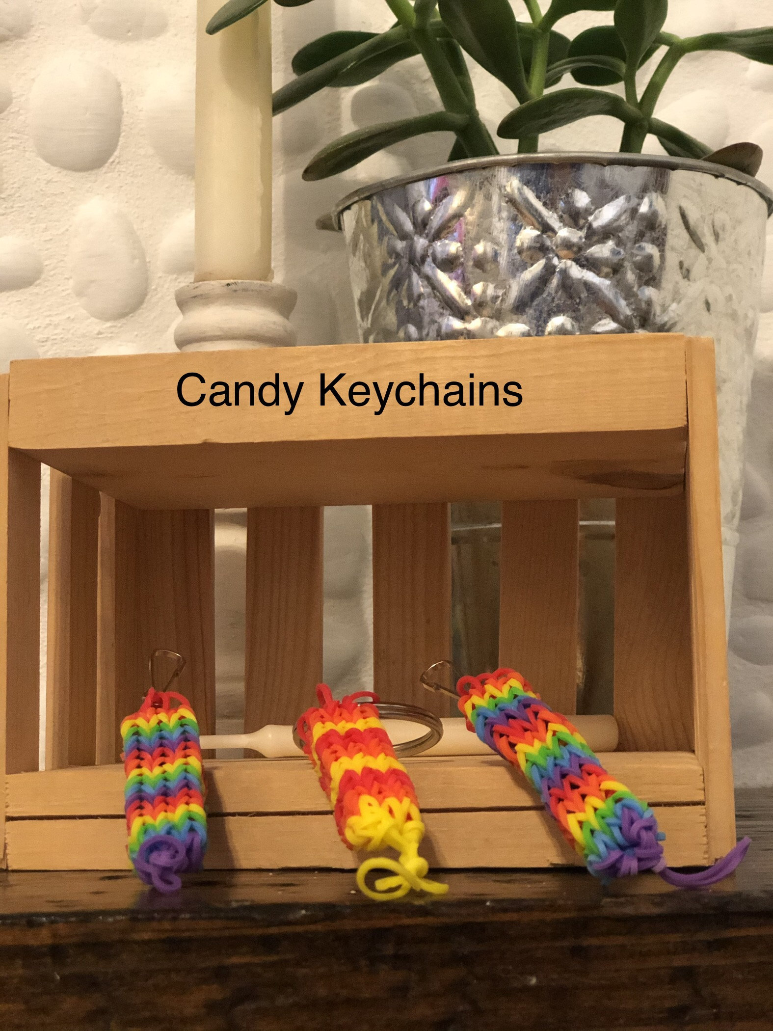 Custom Made Candy Rubber Band Keychains with Etsy