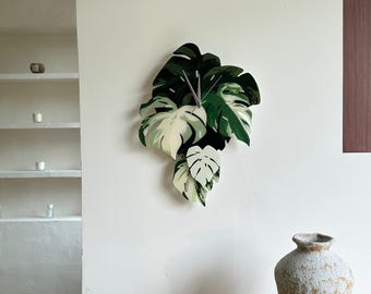 ORIGINAL DESIGN Monstera albo clock | Plant Lover Gift | Minimalist Plant Decor | Houseplant Wall Clock