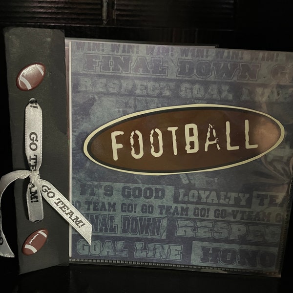 Capture your child's football season with this special handmade 6x6 book with 10 pages of sports papers and embellishments.