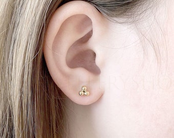 Contemporary 14K Gold Filled Triple Ball Earrings | Fashion Statement