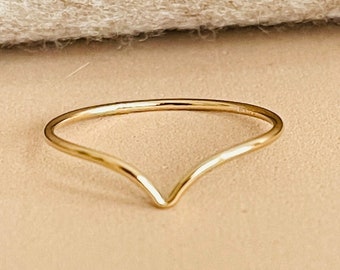 Trendy 14k Gold-Filled Chevron Stackable Ring