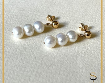 14K Gold-Filled Pearl Drop Earrings, Tarnish Resistant