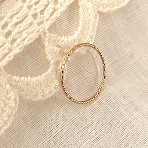 Minimal 14k Gold Filled Tarnish resistant Ring, Gold Sparkle Twist stacking Ring For Women, Shiny twisted Ring In 14K Gold Filled