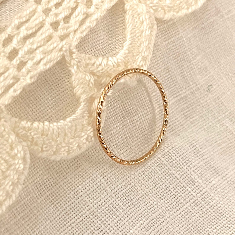 14K Gold Filled Tarnish Resistant Stack Ring Dainty Gold Size 4- 10 Us image 1