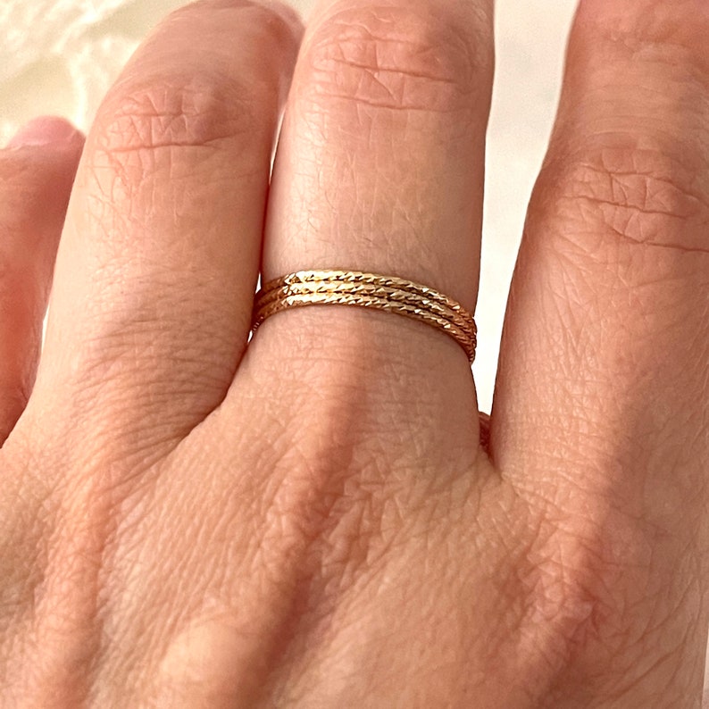 14K Gold Filled Tarnish Resistant Stack Ring Dainty Gold Size 4- 10 Us image 9