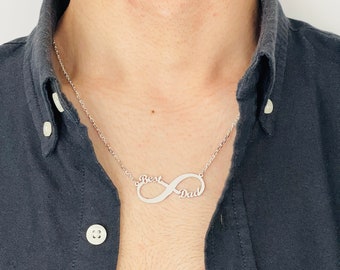 Personalized Sterling Silver Infinity Name Necklace, Family Love Pendant