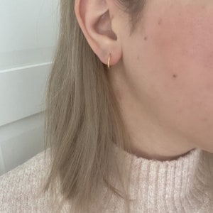 14K Gold Tarnish Resistant ,Gold Hinged Hoop Earrings, Gold Hinged Hoops, Dainty Hoop Earrings, Gold And 925 Sterling Silver, gold earring