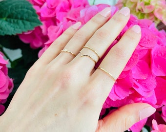 Minimal Gold Sparkle Twist stacking Ring For Women
