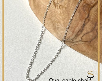 Dainty Sterling Silver Cable Chain, 1.5mm