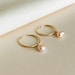 14K Gold Filled Tarnish Resistant Hoop Earrings With Fresh water Pearls, Minimal Gold Hoop Earrings, Dainty Gold And Dangle Hoop Earrings 