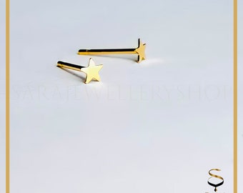 14k Gold Filled Star Stud Earrings, Minimalist Jewelry