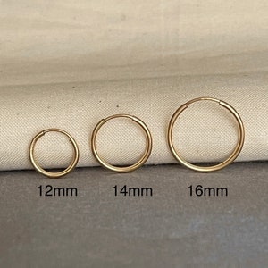 Versatile 14k Gold Filled Endless Hoop Earrings - Choose Your Perfect Size!