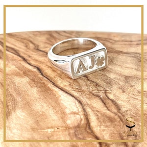 silver personalized signet ring