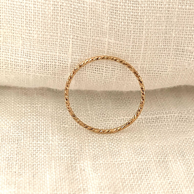 14K Gold Filled Tarnish Resistant Stack Ring Dainty Gold Size 4- 10 Us image 3