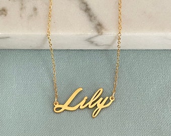 Gold Plated Sterling Silver Personalized Name Necklace