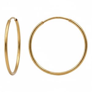 Créoles sans fin polyvalentes en or 14 carats