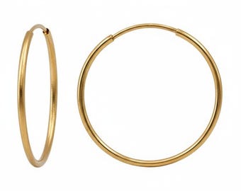 Créoles sans fin polyvalentes en or 14 carats