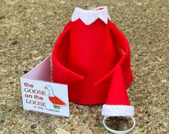 Goose on the Loose Elf With Poseable Wings Handmade Outfit for Mini 7” Desk Goose (NO GOOSE INCLUDED)