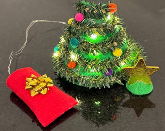 Light Up Mini Desk Goose Christmas Tree Light Up Outfit for 7” figurine | NO GOOSE INCLUDED | Small Office Goose | Handmade |