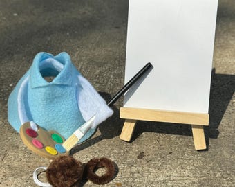 Mini Desk Goose Bob Ross Inspired Artist Outfit Poseable Arms for 7” figurine NO GOOSE INCLUDED Handmade