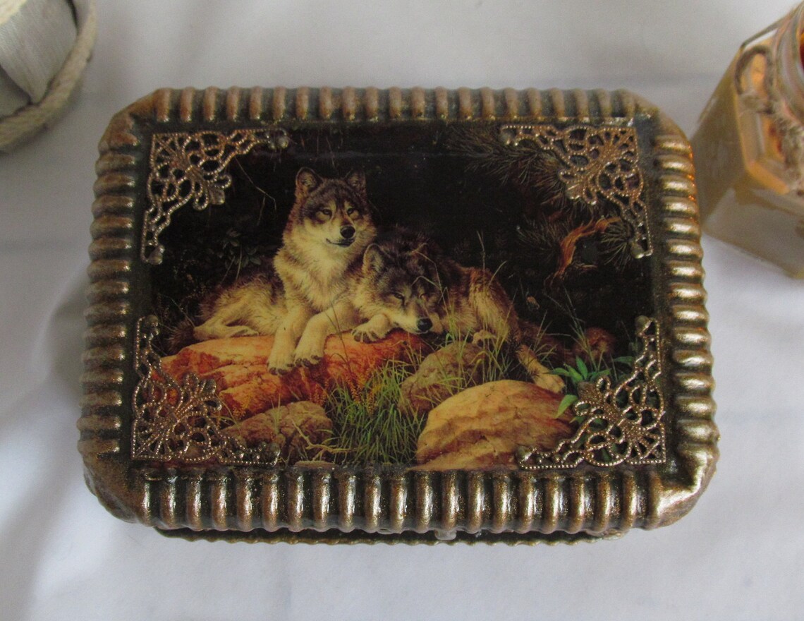 Wolf Jewelry Box For Men And Women.Storage box.Special Etsy