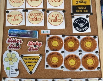 Bold & Funny Intersectional Stickers – Queer, Disabled, Spoonie, LGBTQ+, Campy, Kitschy Vinyl Decals