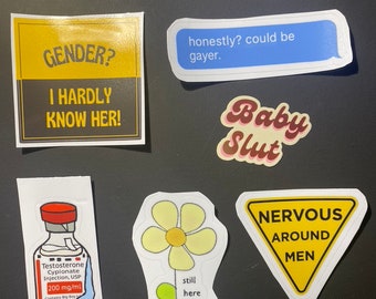 Colorful Assorted Stickers Funny Campy Kitschy