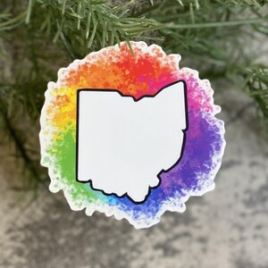 Regenbogen Splotch State of Ohio Clear Vinyl Sticker