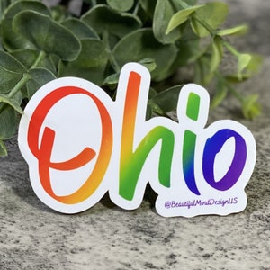 Ohio Script Regenbogen Sticker