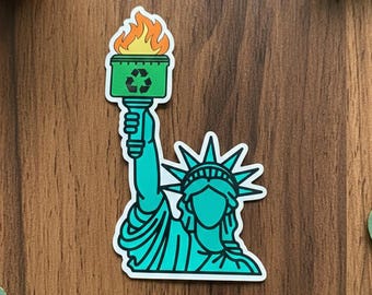 Dumpster Fire Liberty Sticker – Political Satire Vinyl Decal