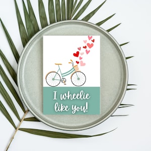 I Wheelie Like You Funny Love-kaart - blanco binnenkant