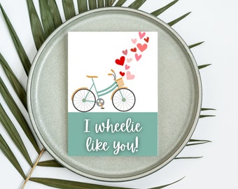 I Wheelie Like You Funny Love Card - Blank Inside